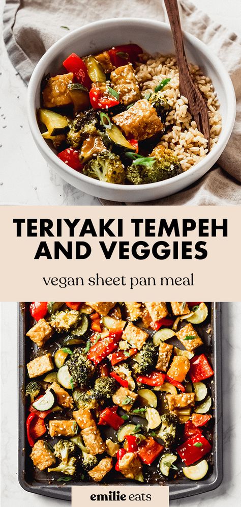 Looking for tempeh recipes? This Teriyaki Tempeh is made with homemade vegan teriyaki sauce, uses only one pan and is gluten-free! It's the perfect easy dinner recipe for busy weeknights! Easy Tempeh Recipes, Teriyaki Tempeh, Vegan Teriyaki Sauce, Tempeh Recipes Vegan, Vegan Teriyaki, Healthy Vegan Dinner Recipes, Meat Meals, Gluten Free Dinner Easy, School Meals