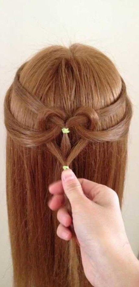 17 Adorable Heart Hairstyles - Cute Hairstyles for kids You Will LOVE!,  #Adorable #Cute #Hairstyles #Heart #kids #Love Check more at http://hairstyles44.kiropraktor.xyz/17-adorable-heart-hairstyles-cute-hairstyles-for-kids-you-will-love-3/ Boxing Braids, French Hairstyles, Heart Hairstyles, Braiding Your Own Hair, Style Nails, French Braids, Long Brunette, French Braid Hairstyles