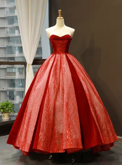 #beautifuldress#uniquedress#summerdress#longsleevepromdress#cheappromdress#promdresses2019#sexydress#cheapdress Red Ball Gown, Quinceanera Dresses Pink, Pink Ball Gown, Red Wedding Dress, Lace Applique Wedding Dress, Blue Ball Gowns, Couture Gown, Red Wedding Dresses, Sweetheart Prom Dress