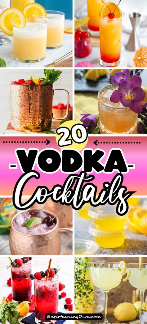 20 Vodka Cocktails | Cocktails Yummy Vodka Cocktails, Fun Cocktails With Vodka, Fun Vodka Cocktails, Drinks With Titos Vodka, Mixed Vodka Drinks, Fun Vodka Drinks, Vodka Cocktails Summer, Drinks Made With Vodka, Sweet Vodka Drinks