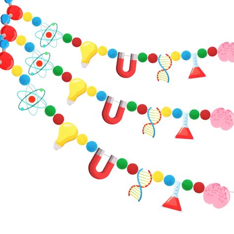 PRICES MAY VARY. Science Banners Set: you will 3 pieces science birthday banners, which can meet your decoration needs. Each banner for lab week is designed with colorful and diverse scientific themed patterns, ideal for adding a lively and cheerful atmosphere to any event Exciting Science Theme: science party decorations feature an array of science-themed elements, such as test tubes, droppers, measuring cylinders, microscopes, magnifying glasses, etc. And the science happy birthday banner can Magnifying Glass Bulletin Board, Chemistry Classroom Decorations, Science Banner, Chemistry Subject, Decorations For Classroom, Back To School Decorations, Science Party Decorations, Wall Bulletin Board, Mad Scientist Halloween