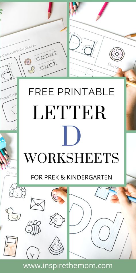 Free letter D worksheets for preschool and kindergarten! Letter C Worksheets, Letter S Worksheets, Letter D Worksheet, Free Alphabet Printables, Letter B Worksheets, Letter Reversals, G Words, Preschool Resources, Worksheets For Preschool