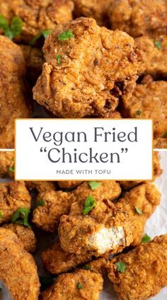 Vegan Meat Recipe, Vegan Fried Chicken, Tofu Recipes Vegan, Vegan Fries, Marinated Tofu, Tofu Dishes, Tasty Vegetarian Recipes, Tofu Recipes, Vegan Cooking