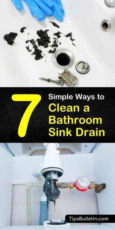 You don’t have to call a plumber for unclogging a bathroom sink drain. You can easily remove that toothpaste gunk build-up from the sink drain and drain stopper with boiling water, a plunger, some vinegar, and baking soda. #cleaningadrain #cloggeddrain #stinkydrain Sewer Smell In Bathroom, Sink Drain Smell, Cleaning Sink Drains, Clean Bathroom Sink, Smelly Drain, Baking Soda Drain Cleaner, Unclog Sink, Deep Clean Bathroom, Clean Bathroom