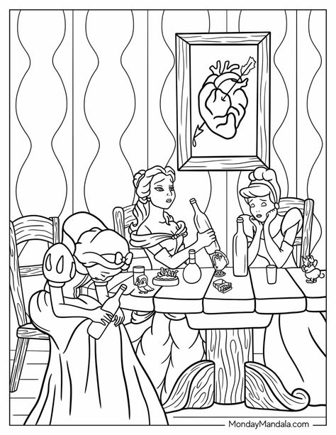 20 Disney Coloring Pages For Adults (Free PDF Printables) Aesthetic Colouring Pages Disney, Disney Coloring Book Pages, Haunted Mansion Coloring Pages, Disney Coloring Pages For Grown Ups, Cute Coloring Pages Disney, Colouring Pages Cartoon, Disney Coloring Sheets Free Printables, Disney Cartoon Coloring Pages, 2000s Coloring Pages