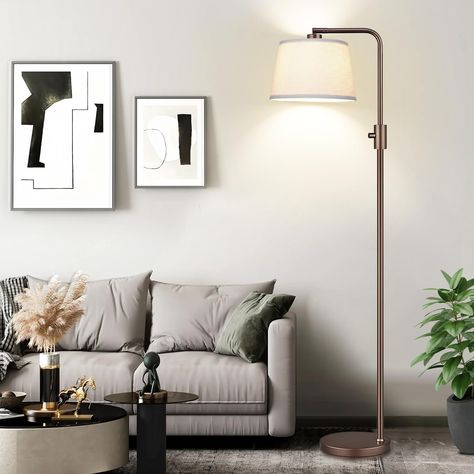 This standing lamp is very easy to turn on and off. Just simply twist it and then you can adjust the arc floor lamps brightness what you want. Minimalist Floor Lamp Office, Brass Arc Lamp, Avenal Shaded Arc Floor Lamp, Contemporary Arc Floor Lamps, Standing Lamp Living Room, Bronze Arc Floor Lamp, Dimmable Floor Lamp, Modern Standing Lamps, Tall Lamps