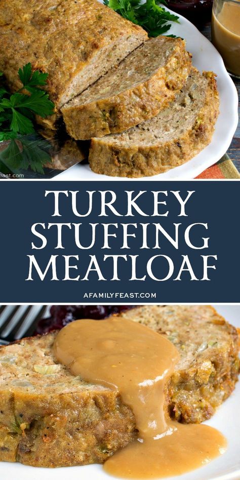 Turkey Stuffing Meatloaf has all of the delicious flavors of your favorite Thanksgiving stuffing in meatloaf form! Turkey Stuffing Meatloaf Recipe, Stuffing Leftover Recipes, Turkey Stuffing Meatloaf, Leftover Stuffing Recipes, Stuffing Meatloaf, Turkey Meatloaf Recipe, Small Turkey, Turkey Meatloaf Recipes, Thanksgiving Leftover Recipes