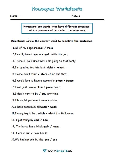 Homonyms Examples, Homonyms Worksheet, Homonyms Words, Phonics Puzzles, Catholic Kids Activities, Improve Reading Comprehension, Native English, English Grammar Worksheets, Math Multiplication