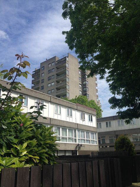 British Houses, Tower Block, International Style, Brutalism, Shopping Center, Urban Landscape, Landscape Art, Mid-century Modern, Tower