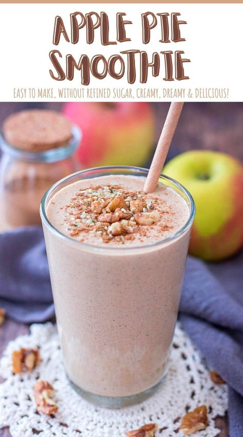 This Apple Pie Smoothie tastes just like real apple pie. It's sweet and extra delicious, filled with apple freshness and wonderful seasonal spices. ----- #smoothie #healthylifestyle #healthybreakfast #breakfast #breakfastideas #smoothierecipe #recipe #recipeideas #recipeoftheday #healthysmoothies #apple #appleseason #applesmoothie #breakfastsmoothie #smoothies #applepie #cinnamon Healthy Apple Pie Smoothie, Apple Smoothie Recipes, Healthy Apple Pie, Healthy Oats, Apple Pie Smoothie, Cinnamon Breakfast, Apple Cinnamon Oatmeal, Perfect Healthy Breakfast, Nutribullet Recipes