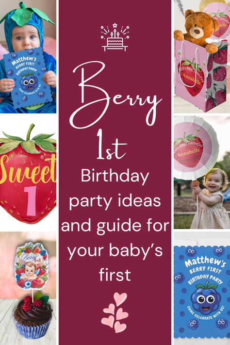 a guide to 1st birthday parties Berry First Birthday Party Food Ideas, 1st Birthday Party Activities, Berry First Birthday Food, One Year Old Birthday Party Girl, Berry 1st Birthday Party, One Year Old Birthday Party, Berry First Birthday Party, Berry 1st Birthday, 1st Birthday Party Ideas