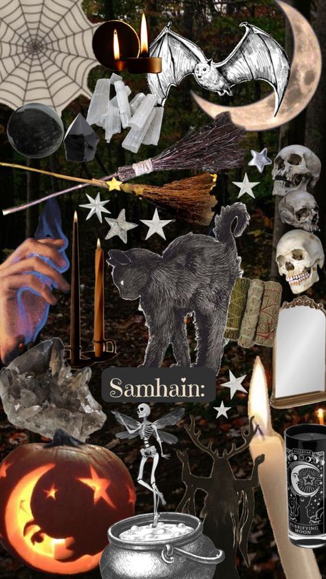 #samhain #halloween #autumn #fall #fallaesthetic #halloweenaesthetic #pagan #witchy #witchyaesthetic #witchcraft #witchcraftaesthetic Witchy Autumn Wallpaper, Pagan Lockscreen, Witch Autumn Aesthetic, Samhain Wallpaper, Witchy Halloween Aesthetic, Witchy Autumn, Pagan Halloween, Fall Witch, Samhain Halloween