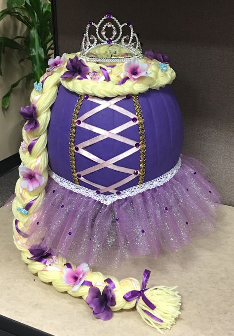 Rapunzel Decorated Pumpkin got 1st Place at work. Repunzle Pumpkin Painting, Princess Decorated Pumpkins, Disney Pumpkin Painting Princess, Repunzle Pumpkin, Amazing Pumpkin Painting Ideas, Disney Princess Pumpkins, Rapunzel Pumpkin Ideas, Princess Painted Pumpkins, Rapunzel Pumpkin Painting