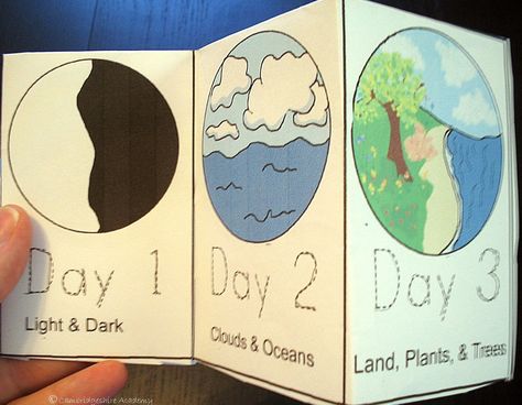 Creation Bible Crafts, 7 Days Of Creation, Creation Bible, Preschool Bible Lessons, Bible Story Crafts, Days Of Creation, Sunday School Crafts For Kids, Preschool Bible, Bible School Crafts