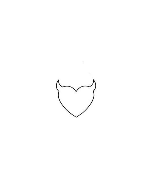 Heart With Horns Tattoo, Heart Ear Tattoo, Devil Heart Tattoo, Made In Hell Tattoo, Heart With Horns, Love Heart Tattoo, Persian Tattoo, Small Girly Tattoos, Half Sleeve Tattoos Drawings