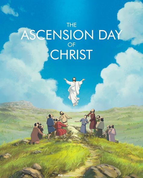 Ascension Day Design, Ascension Day Of Jesus Christ, Ascension Of The Lord, The Ascension Of Jesus, Jesus 2024, Ascension Of Jesus, Jesus Christ Illustration, Ascension Day, Tuesday Blessings