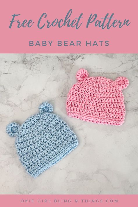 Baby bear Hat Crochet Pattern in 5 different sizes! All the way from Preemie to 12 months! Plus, the pattern is absolutely FREE! . . . #freecrochetpattern #babycrochetpattern #babyhat #crochetbabyhat Free Baby Crochet Hats, Crochet Hat 12 Months, Crochet Free Pattern Baby Hat, Baby Boy Beanie Crochet, Baby Hat Patterns Crochet Free, Baby Hats Crochet Pattern, Crochet Baby Hat For Beginners, Crochet Baby Beanie Hat, Chrochet Baby Hat