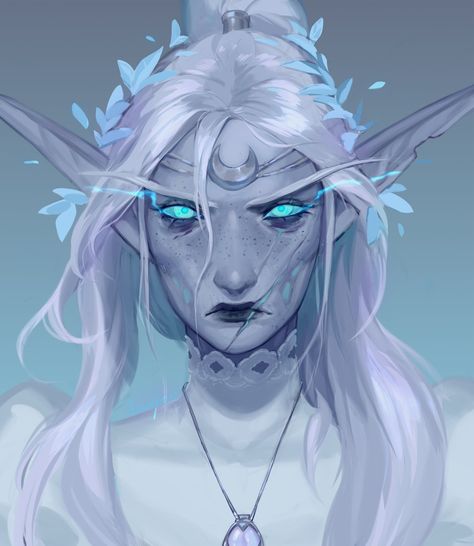 Banshee Art Beautiful, Winter Eladrin, Fantasy Faceclaims, Dnd Drow, Sleeve Reference, Wow Elf, Winter Elf, Snow Elf, Dnd Elves