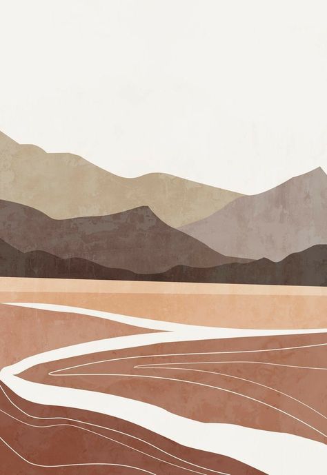 Boho Wallpaper Iphone, Drawings Wallpaper, Boho Landscape, Poster Landscape, Boho Gallery Wall, Boho Poster, Wall Art Landscape, Boho Wallpaper, Desert Art