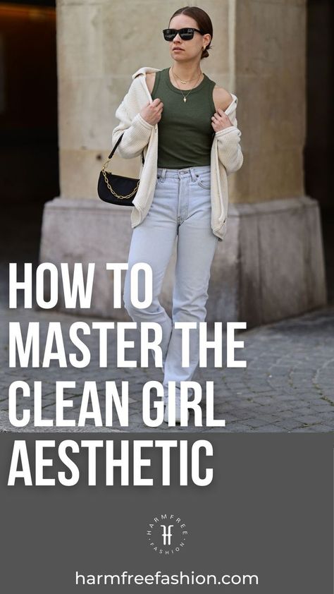 harmfree fashion models clean girl aesthetic, street style outfit Minimalist Aesthetic Outfit, Petite Fall Outfits, Layered Outfits Spring, Clean Girl Look, Office Outfits Women Casual, School Outfits For College, Office Casual Outfit, Clean Girl Aesthetic, Casual College Outfits