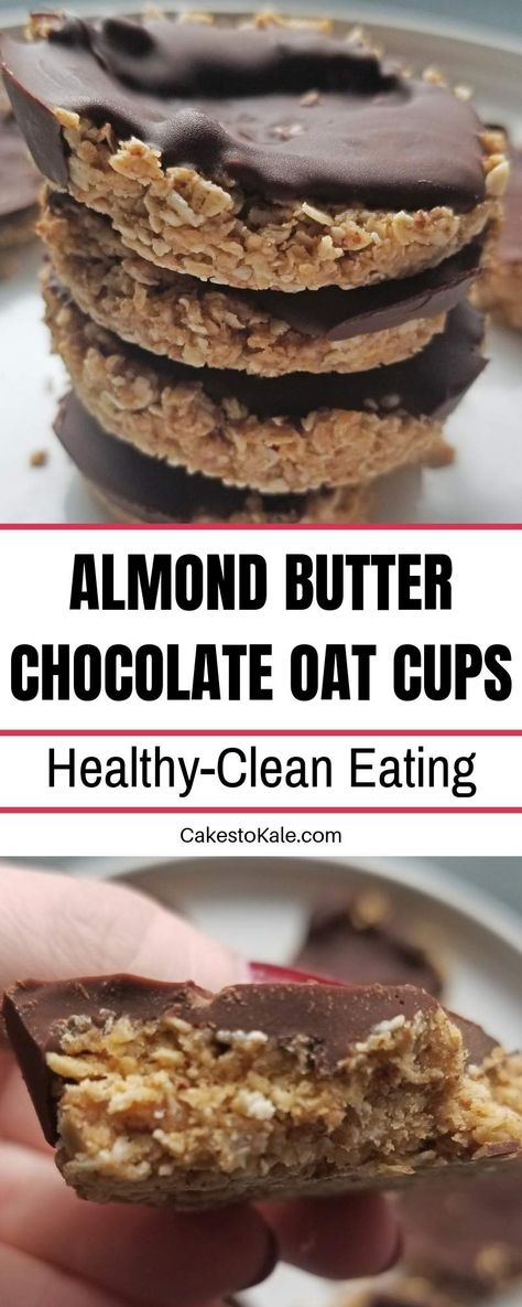 Almond Butter Chocolate, Easy Healthy Snack, Almond Butter Recipes, Easy Oatmeal, Chocolate Oats, Healthy Sweet Treats, Chocolate Snacks, Healthy Snacks Easy, Butter Chocolate