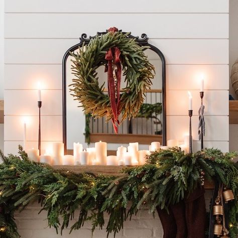 #LTKhome on Instagram: "Add old world elements to your holiday mantel by mix and matching candles. We would love to sit under this soft glow and have some hot cocoa 😍 Shop decor details from @lindseypedey on the LTK app / https://liketk.it/4mfbN" Christmas Mantles Ideas Fireplaces, Mantle Decorating Ideas Christmas, Christmas Fireplace Mantels, Christmas Decorations Apartment, Christmas Staircase, Holiday Mantel, Instagram Add, Christmas Mantel Decorations, Cosy Christmas