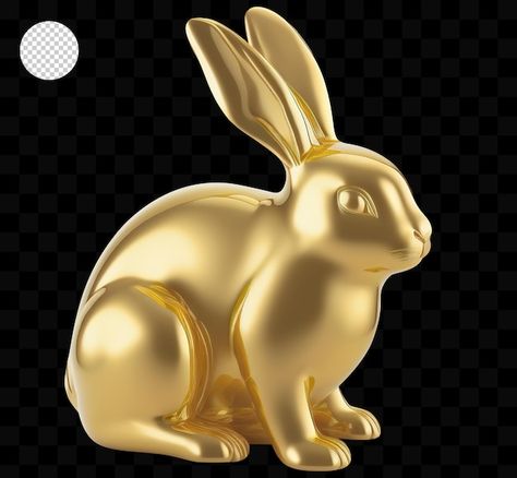 Gold bunny | Premium Psd #Freepik #psd #bunny #bunny-illustration #easter #rabbit Gold Rabbit, Bunny Illustration, Sports Templates, Bunny Bunny, Logo Psd, Technology Icon, Business Card Maker, Flyer Maker, Poster Maker