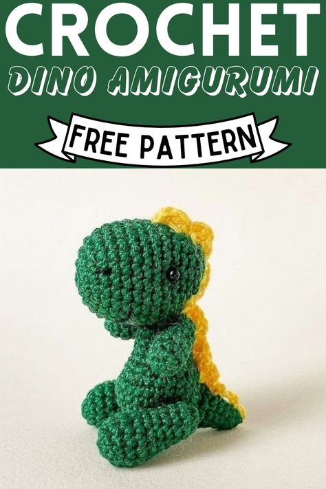 Crochet Dino Amigurumi Pattern Free Amigurumi Pattern Free, Dino Toys, Crochet Lion, Crochet Mushroom, Crochet Daisy, Adorable Crochet, Crochet Elephant, Gnome Patterns, Soft Cute