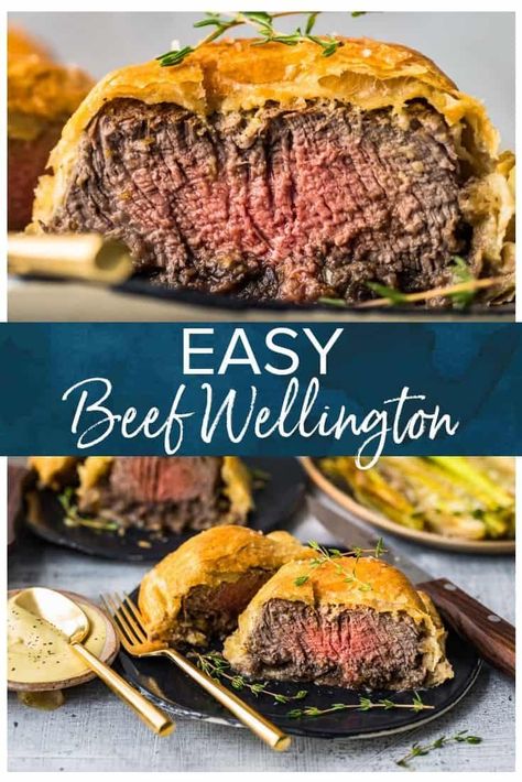 Easy Beef Wellington Recipe, Easy Beef Wellington, Individual Beef Wellington, Whole Beef Tenderloin, Wellington Recipe, Recipe For Two, Beef Wellington Recipe, Romantic Dinner For Two, Beef Wellington