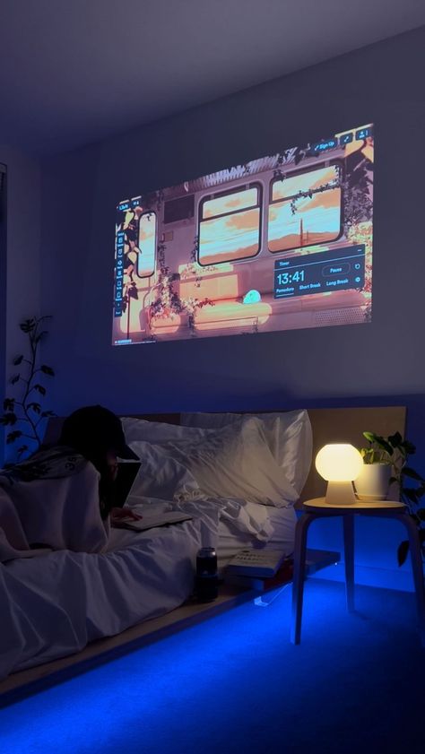 meshtimes on Instagram: weekend activities that aren’t movies and dinner ❤️‍🔥 mentioned: -xgimi mini projector -joby tripod -website lifeat.io *i’m using… Movie Projector In Bedroom, Projectors In Bedrooms, Rooms With Projectors, Video Projector Ideas, Projecter Room Idea, Tv Projector Bedroom, Mini Projector In Bedroom Ideas, Home Projector Setup, Movie Projector Bedroom