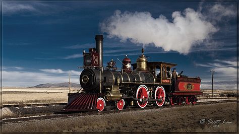 Union Pacific 119 Golden Spike, Union Pacific Railroad, Railroad Photography, Old Trains, Steam Train, Train Engines, Utah National Parks, Train Car, Steam Engine