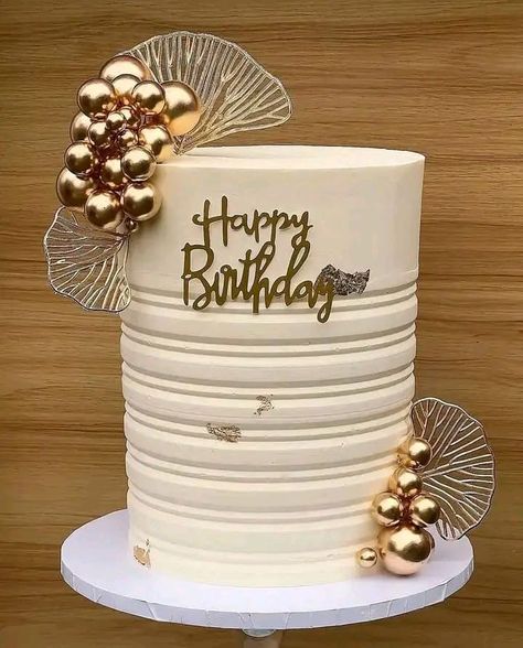 Cake Design For Men, Modern Birthday Cakes, Cake Png, Birthday Cake For Husband, Gold Birthday Cake, Buttercream Cake Decorating, Beautiful Cake Designs, Elegant Birthday Cakes, Cake Decorating With Fondant