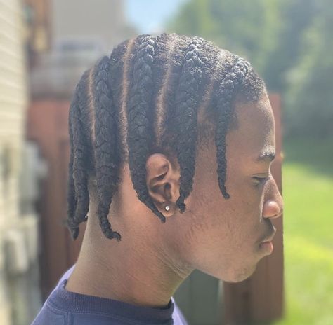 Cornrows To The Side Men, Sideways Cornrows Men, Single Plaits Braids Black Men, Side Braids Men, Side Cornrows Men, Cornrows To The Side, Single Braids For Men, Men Braids Hairstyles Full Head, Braid Styles For Men With Fade