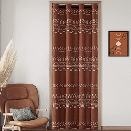 Terracotta Curtains, Black And Rust Living Room, Bedroom Funky, Van Curtains, Southwestern Curtains, Minimalist Curtains, Pattern Curtains, Boho Style Design, Welcome To My House