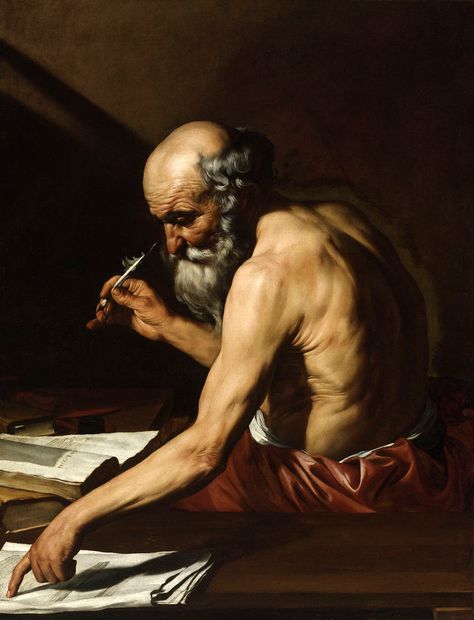 Saint Jerome, Spanish Baroque, Caravaggio Paintings, Baroque Painting, Rennaissance Art, Baroque Art, Arte Obscura, Classic Paintings, Foto Art