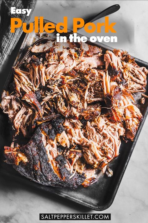 Craving delicious pulled pork but don't have a smoker or slow cooker? 🤔🍖 No worries! This easy oven pulled pork recipe is all you need to make tender and flavorful pulled pork with a crispy, caramelized crust. With just a few ingredients and minimal prep time, this recipe is perfect for busy weeknights or lazy weekends. Pulled Pork Stove Top Recipes, Pulled Pork Brine, Pulled Pork Brine Recipe, Pulled Pork Marinade, Pork Brine Recipe, Pulled Pork Oven Recipe, Oven Pulled Pork, Easy Lamb Recipes, Pulled Pork Oven