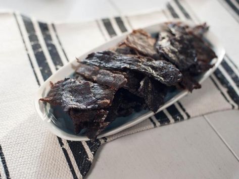 Get Oven Beef Jerky Recipe from Food Network Sweet And Spicy Beef Jerky Recipe, Beef Jerky Recipe Oven, Oven Beef Jerky, Spicy Beef Jerky Recipe, Blue Recipes, Jerky Recipe, Beef Jerky Recipes, Jerky Recipes, Trisha Yearwood