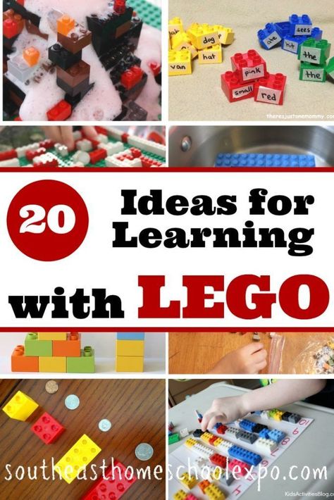 From STEM activities to overall skill-building activities, there are a ton of ways you can learn with Lego. Here are 20 ideas for learning with lego that your kids can do. Lego Learning, Ideas For Learning, Homeschool Science Experiments, Ideas For Preschoolers, Montessori Teaching, Homeschool Fun, Teaching Stem, Homeschool Lesson Plans, Steam Projects