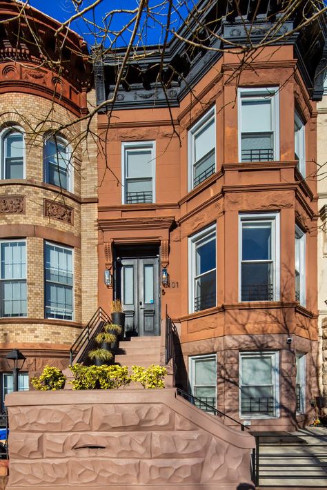 The huge backyard at this $2.65M Crown Heights townhouse is a family oasis | 6sqft Huge Backyard, Reclaimed Wood Beams, Back Yards, Garden Levels, Garden Floor, Crown Heights, Wood Ceilings, Patio Stones, Wood Beams