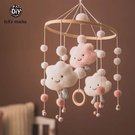 Let's make 1pc Wooden Baby Toys Fashion Camera Pendant Montessori Toys For Children Wooden DIY Presents Nursing Gift Baby Block|Puzzles| - AliExpress Wooden Baby Mobile, Crib Mobiles, Wooden Cribs, Wooden Brackets, Cloud Mobile, Cotton Clouds, Musical Box, Baby Crib Mobile, Cots