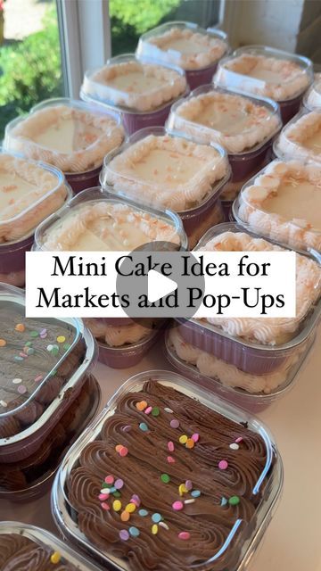 You know how much I love cake slices, especially for selling at farmer’s markets and pop ups but I think I like these tins even more. No… | Instagram Mini Cakes For Farmers Market, Homemade Treats To Sell, What To Sell At Farmers Market Diy Crafts, Best Farmers Market Ideas, Farmer Market Baked Goods, Farmer Market Ideas To Sell, Farmers Market Baked Good Ideas, Trendy Baked Goods, Packaged Baked Goods