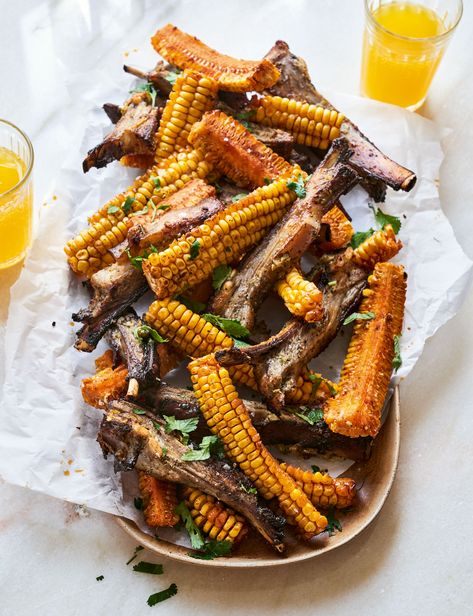 Lamb Riblets Recipe, Corn Riblets, Marinade For Lamb, Sweet And Spicy Marinade, Nadiya Hussain Recipes, Lamb Casserole, Nadiya Hussain, Ribs In Oven, Marinated Lamb