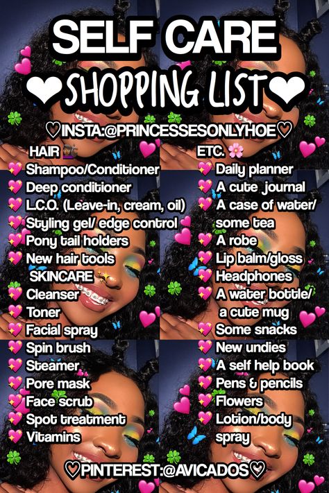 Selfcare Shopping List, Baddie Necessities, Self Care Shopping List, Self Care Shopping, Queen Tips, Cleopatra Beauty Secrets, Skin Care Routine For 20s, Advanced Skin Care, Baddie Tips