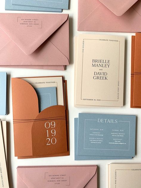 Invitations — Fourteen-Forty: Custom Wedding Invitations Paper For Wedding Invitations, Invitation Set Wedding, Wedding Stationary Online, Invitations Wedding Modern, Texture Wedding Invitation, Swell Press Invitations, Blue Pink Wedding Invitations, Diy Wedding Invitation Suite, Wedding Invites Boho