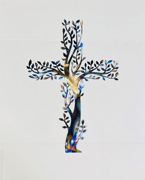 Metal Crosses Ideas, Cross Tree, Vine And Branches, Metal Art Wall, Bring Nature Indoors, Cross Art, Metal Wall Art Decor, Nature Indoors, Custom Wall Art