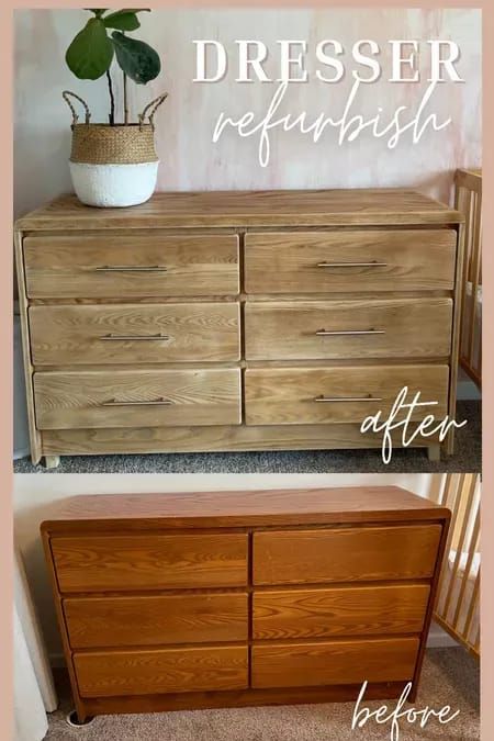 DIY bleached wood dresser for nursery! #LTKhome #nursery #babygirlnursery #diy #diydresser #bleacheddresser #bleachedwood Diy Nursery Dresser, Diy Bleached Wood, Bleached Wood Dresser, 90’s Bedroom, Nursery Dresser Diy, Dresser For Nursery, Dresser Diy, Furniture Dresser, Nursery Dresser