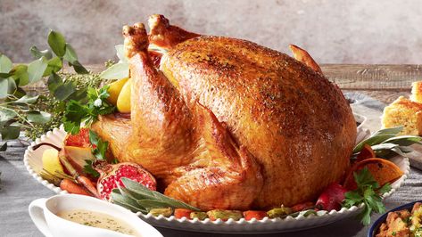 Classic Roasted Turkey | Recipe | The ... Bobby Flay Turkey, Perfect Roast Turkey, Honey Mustard Recipes, Roast Turkey Recipes, Oven Roasted Turkey, Baked Turkey, Turkey Recipes Thanksgiving, Empanadas Recipe, Bobby Flay