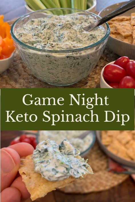 Game Night Keto Spinach Dip—This crowd-pleasing dip will score major points! Keto Spinach Dip, Keto Dip, Keto Spinach, Desserts Keto, Low Carb Tacos, Starting Keto Diet, Low Carb Appetizers, Ketogenic Diet For Beginners, Ketogenic Diet Meal Plan