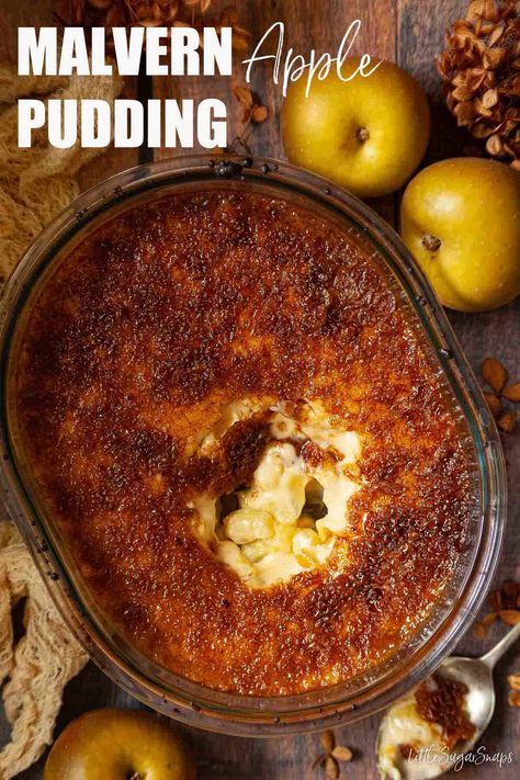 Vermont Desserts, Old English Recipes, English Pudding Recipes, Apple Pudding Recipes, Pudding Topping Ideas, Malvern Pudding, Autumn Recipes Desserts, Autumn Puddings, English Dessert Recipes