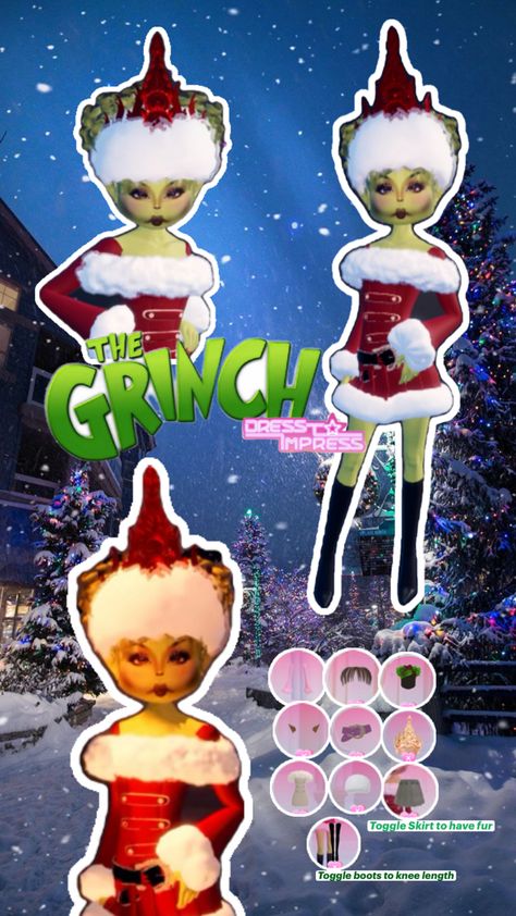 To make the grinch face combo I used the Melanie face, I then added the white face paint and turned it a shade lighter than my skin tone to cover the Melanie nose, I then added the nose, blush and eyes. #christmas #dresstoimpress #thegrinch #movie #character #dti #grinch The Grinch Face, Nose Blush, White Face Paint, The Grinch Movie, Mr Grinch, Bloxburg Decals Codes Wallpaper, Grinch Face, Code Wallpaper, Bloxburg Decals Codes